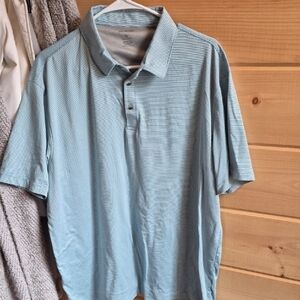 Van Heusen Men's Light Blue striped Polo Shirt. Size XL